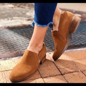 Women's Tan Suede Slip-On Ankle Shoes